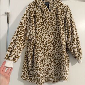 Leopard Print Kids Hooded Jacket